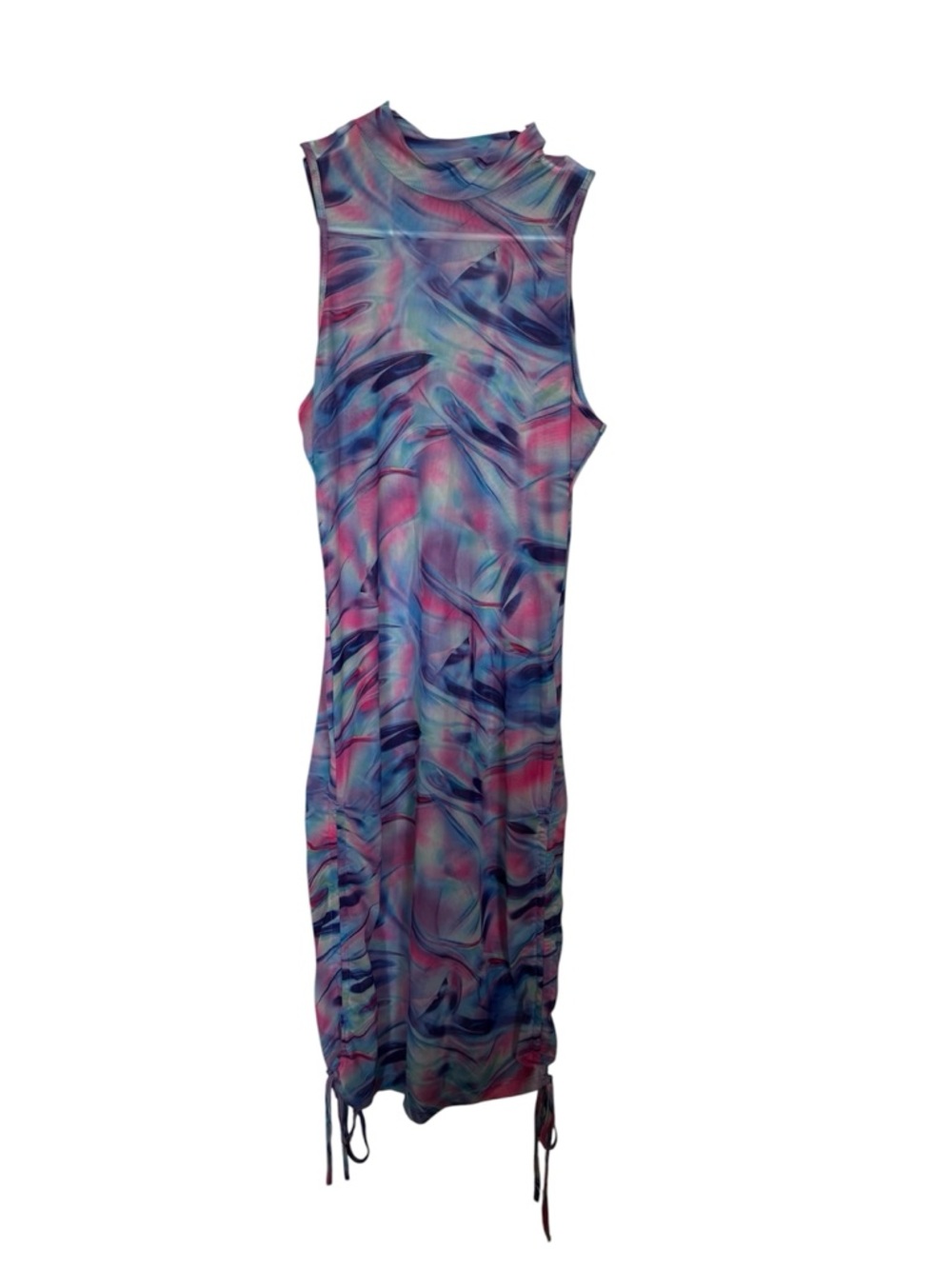 SHEIN ICON NWT Pastel Mesh Ruched Tie Detail Cover Up Dress